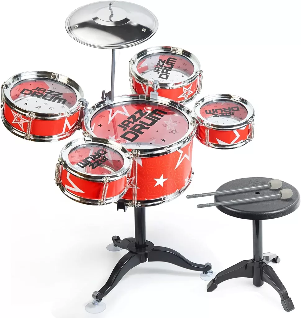 Rock Jazz Drum Set for Kids.Mini Drum Set for Music Enlightenment,Ideal Gift Toy for Kids, Teens, Boys Girls